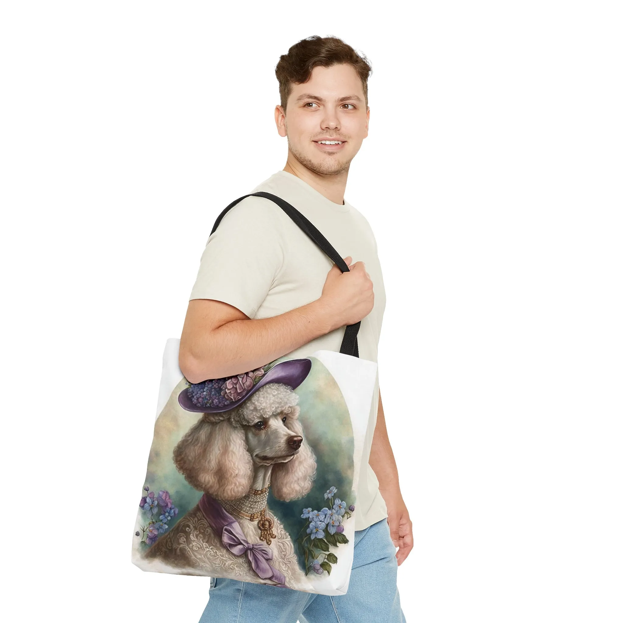 Victorian Watercolor Poodle Portrait Tote Bag
