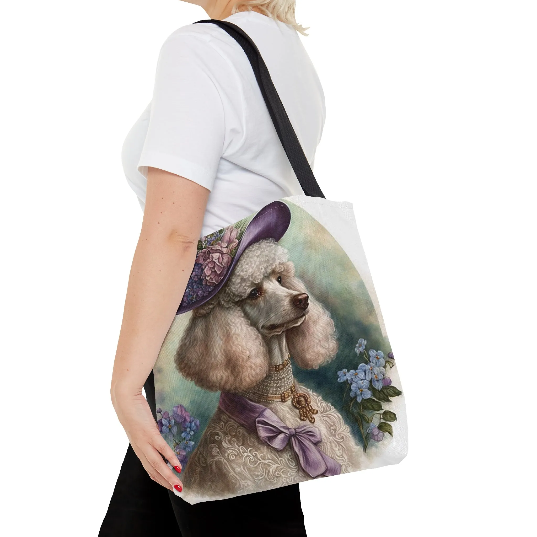 Victorian Watercolor Poodle Portrait Tote Bag