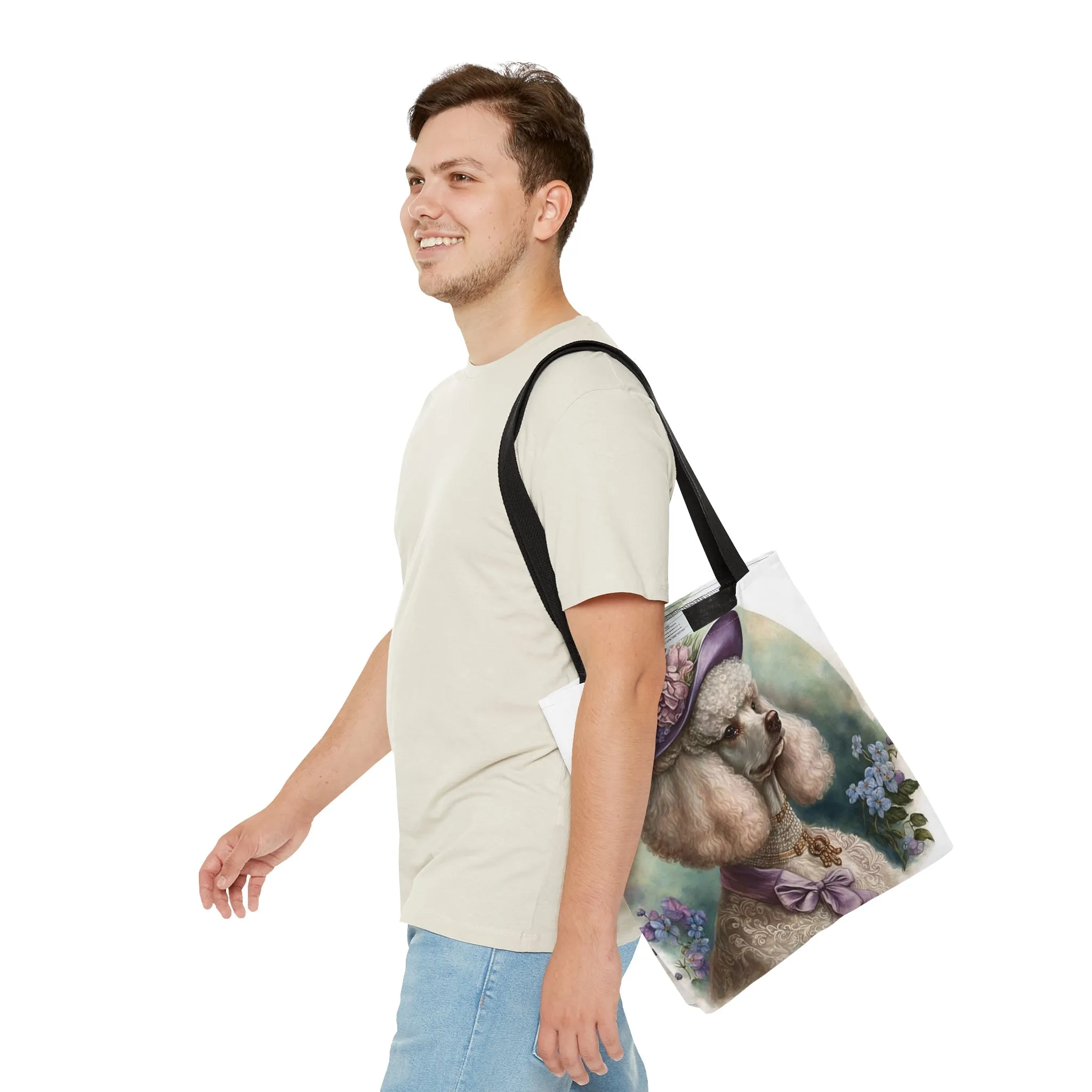 Victorian Watercolor Poodle Portrait Tote Bag