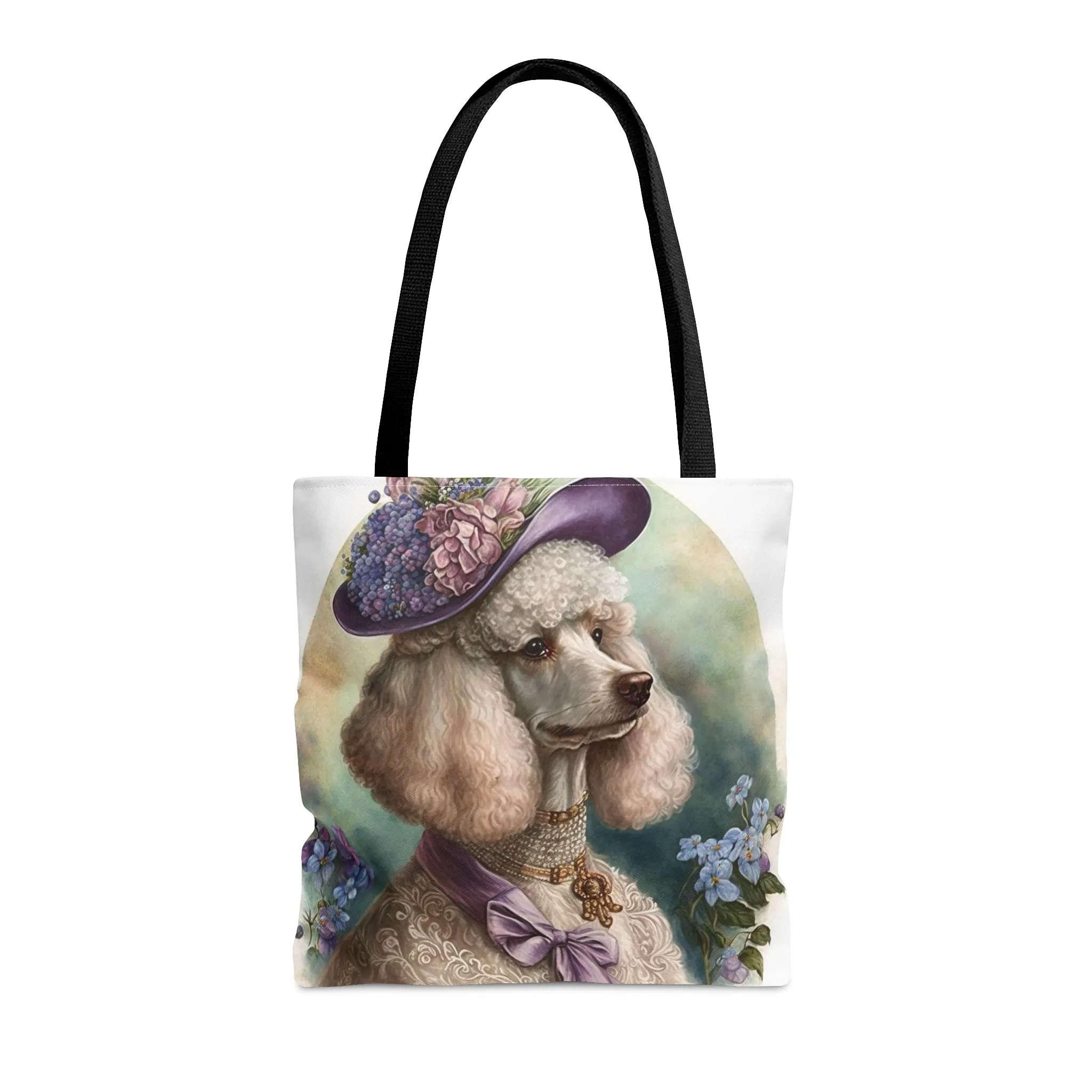 Victorian Watercolor Poodle Portrait Tote Bag