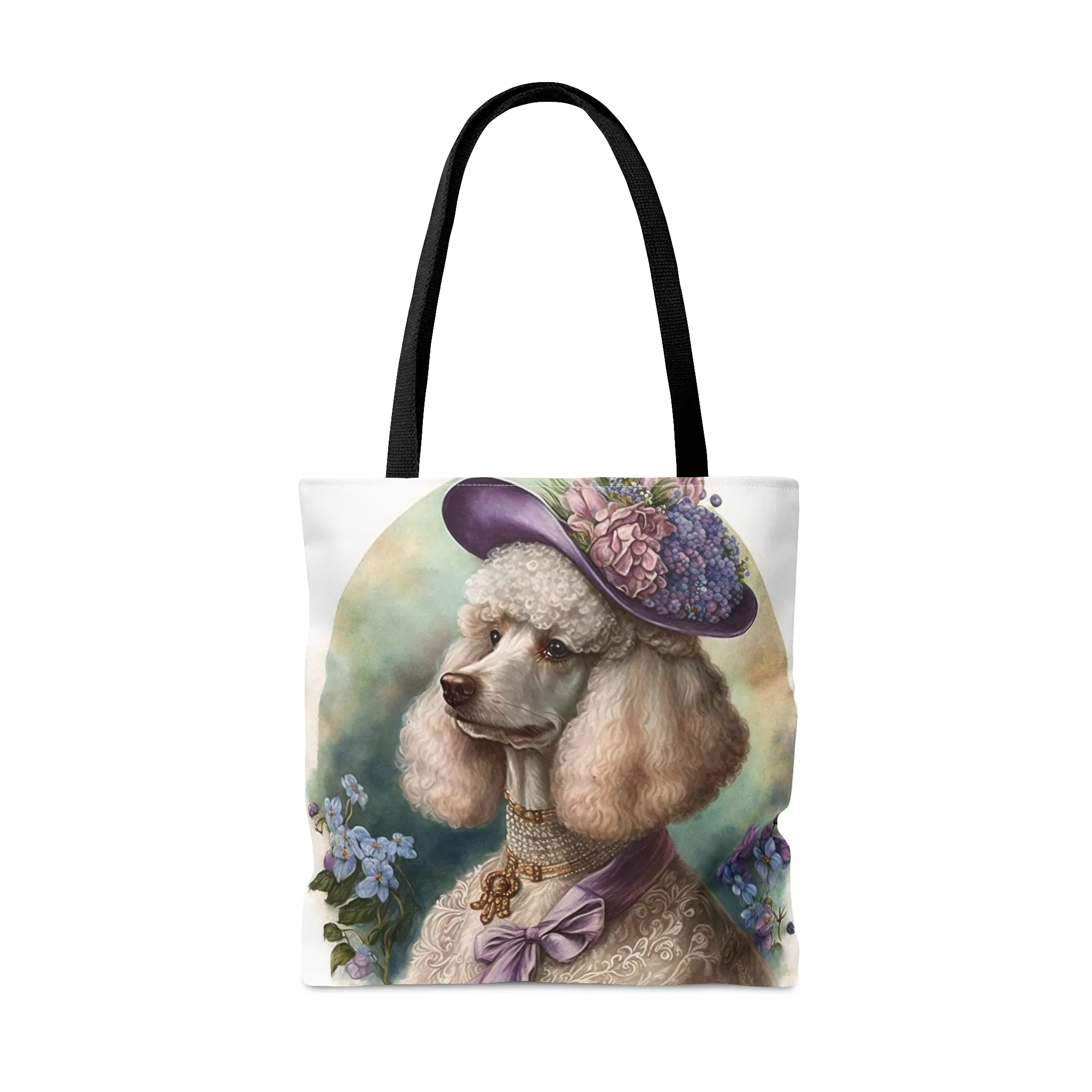 Victorian Watercolor Poodle Portrait Tote Bag