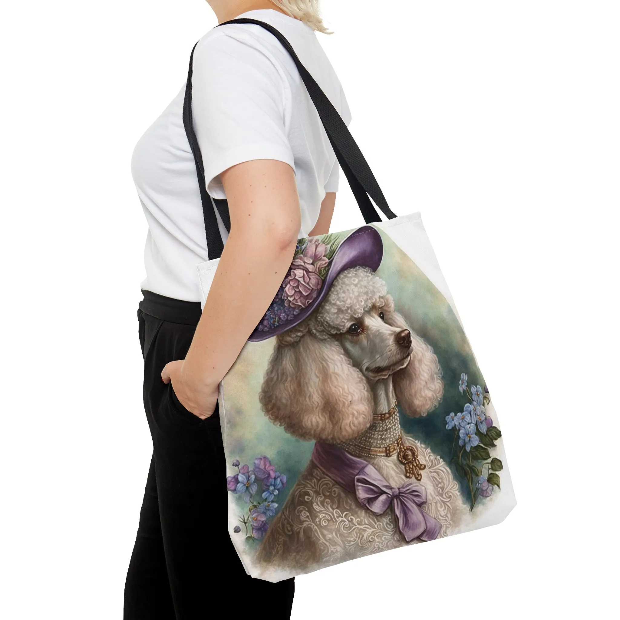 Victorian Watercolor Poodle Portrait Tote Bag