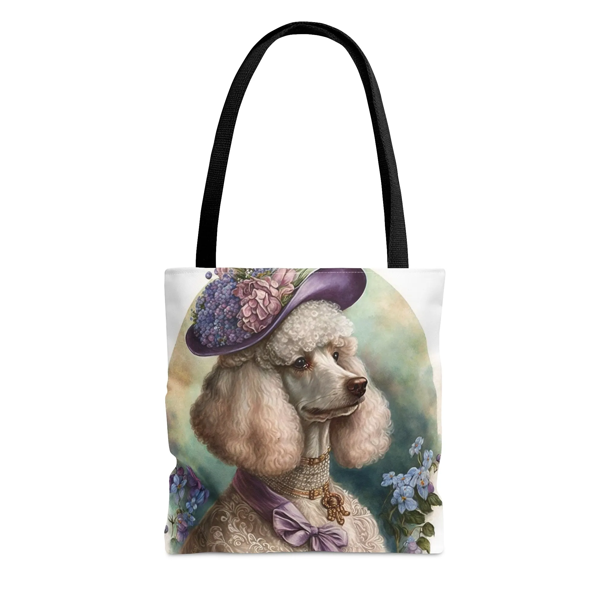 Victorian Watercolor Poodle Portrait Tote Bag