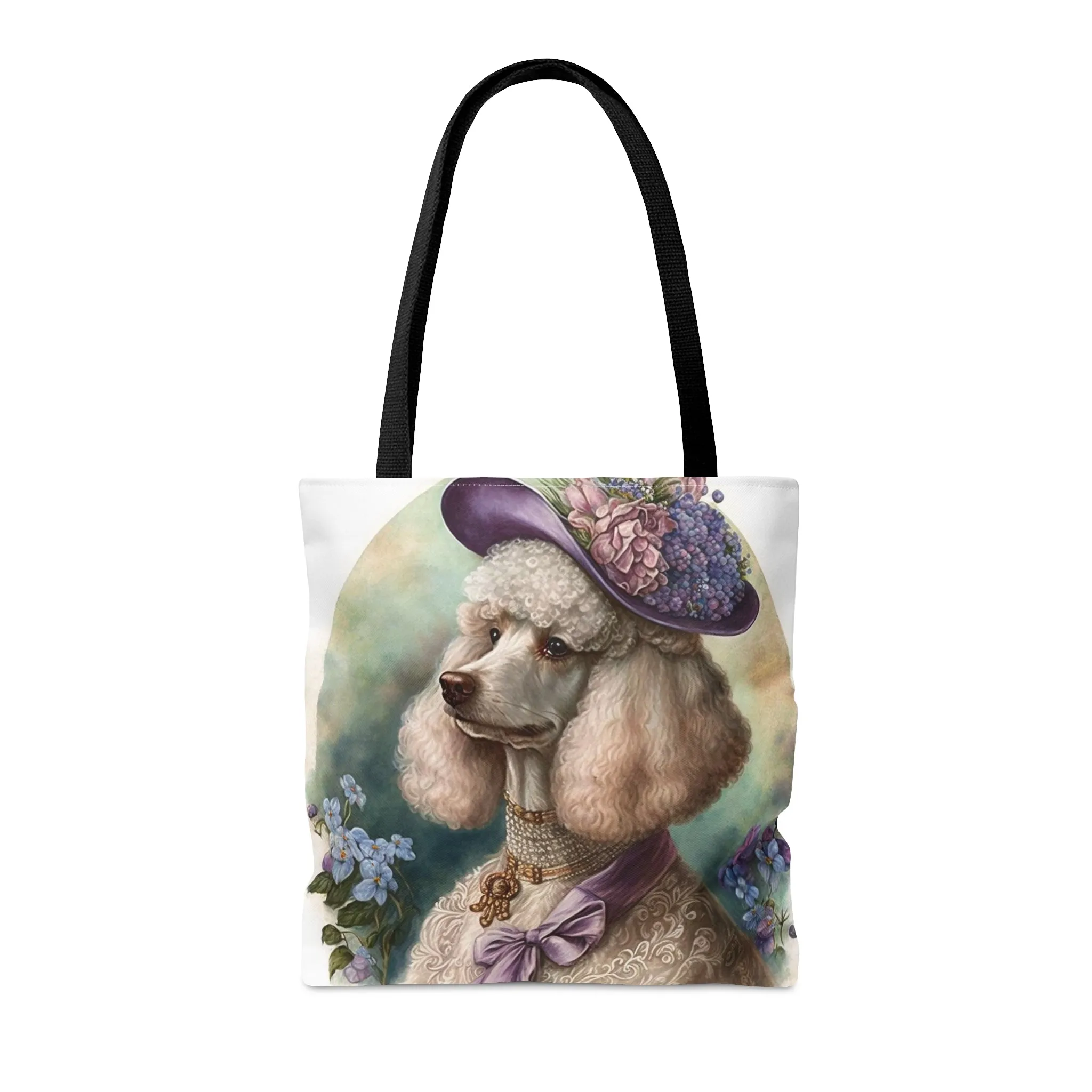 Victorian Watercolor Poodle Portrait Tote Bag
