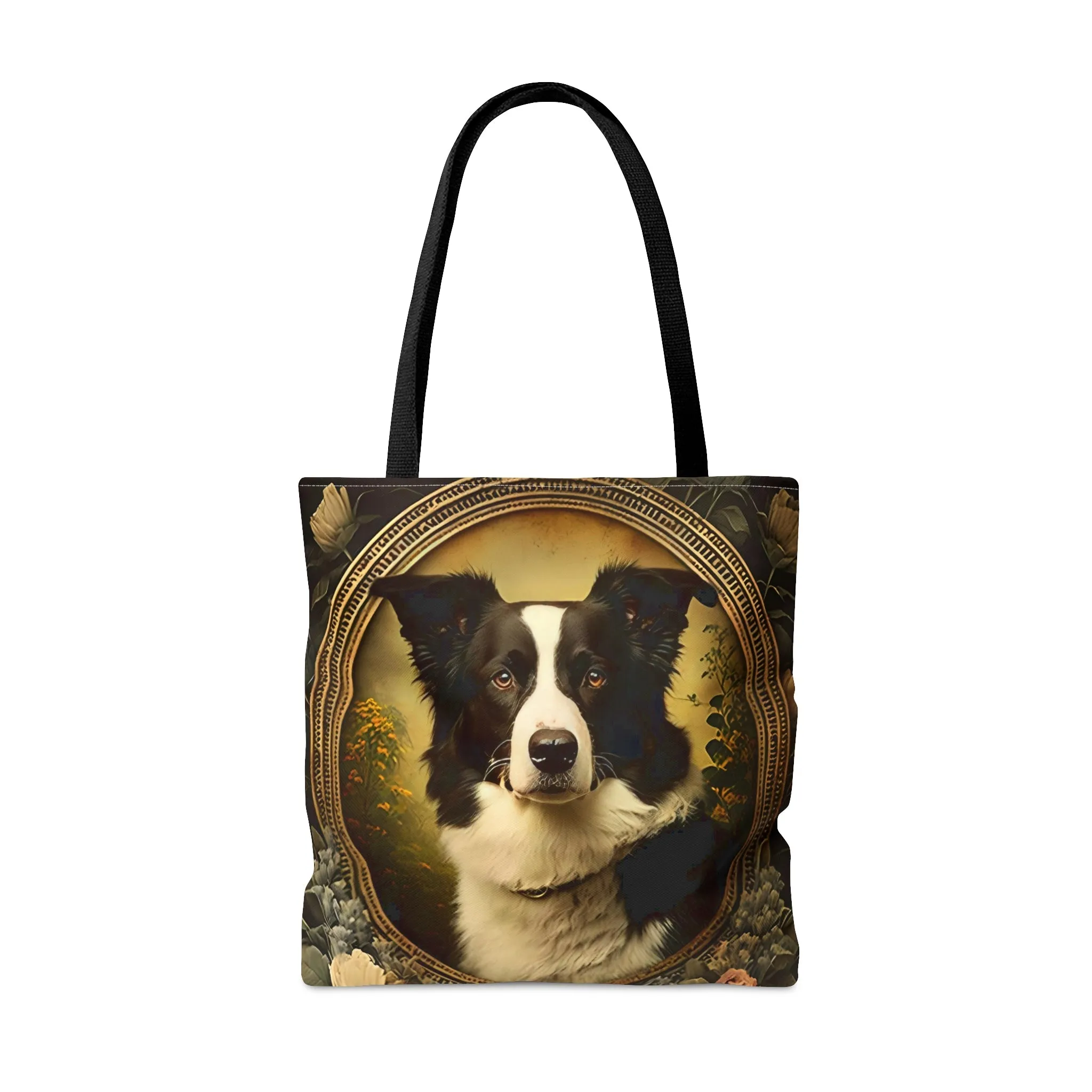 Vintage Art Nouveau Border Collie Tote Bag