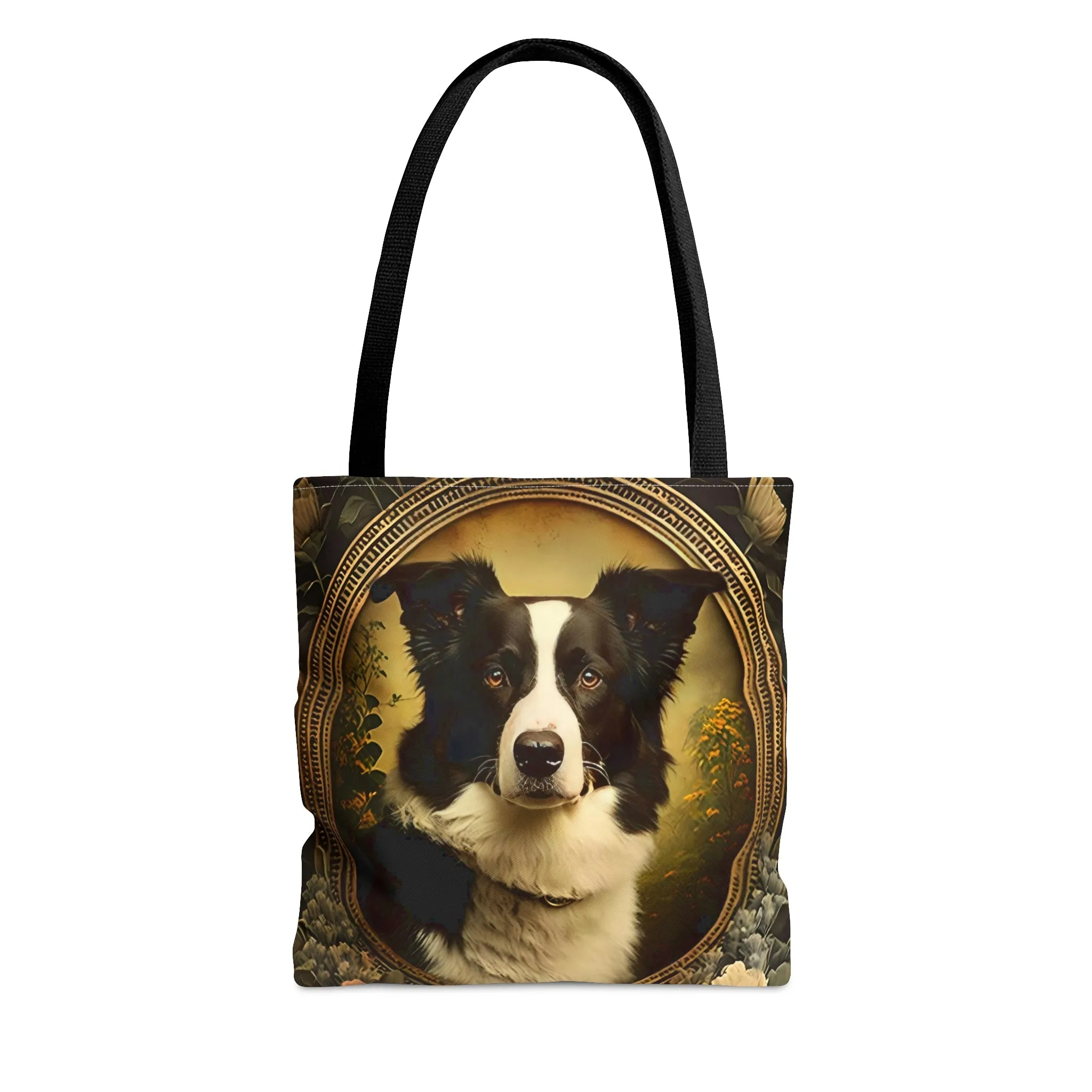 Vintage Art Nouveau Border Collie Tote Bag