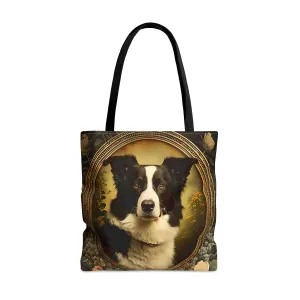 Vintage Art Nouveau Border Collie Tote Bag