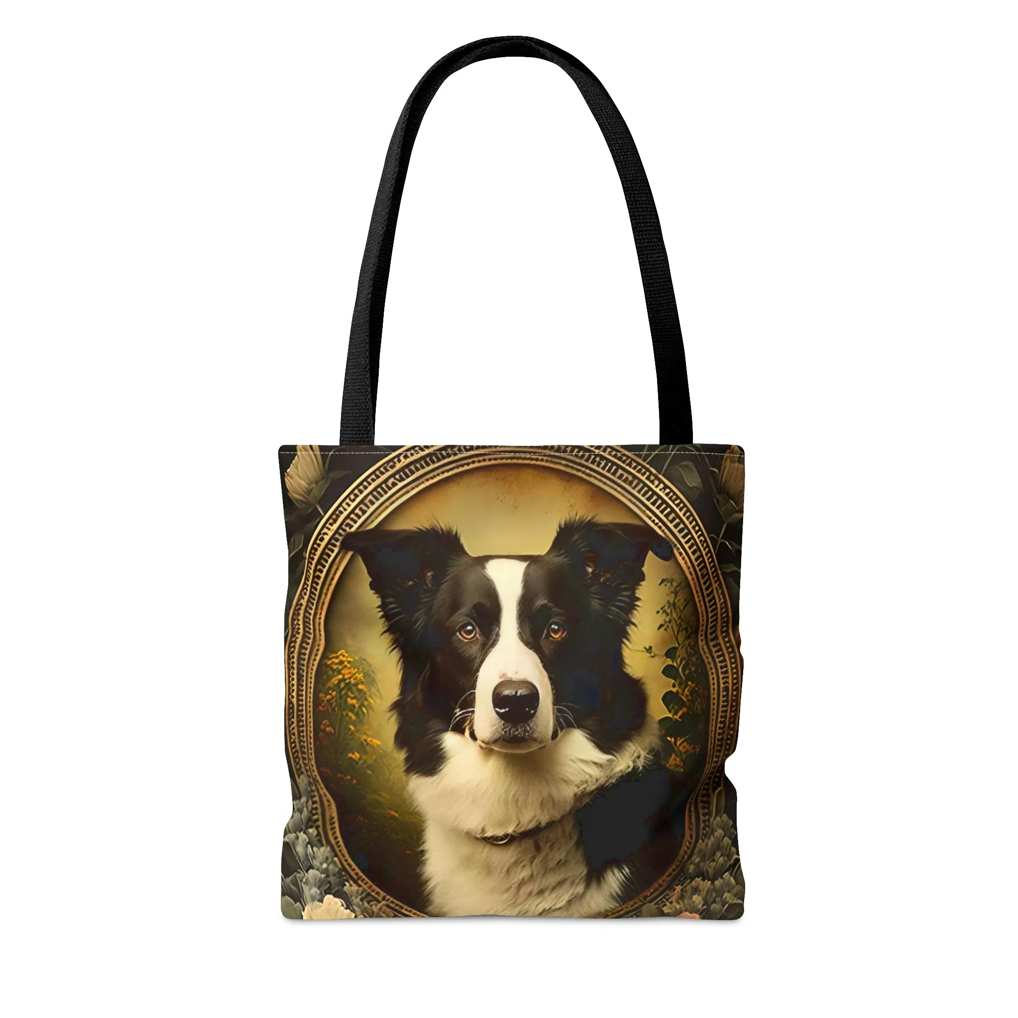 Vintage Art Nouveau Border Collie Tote Bag