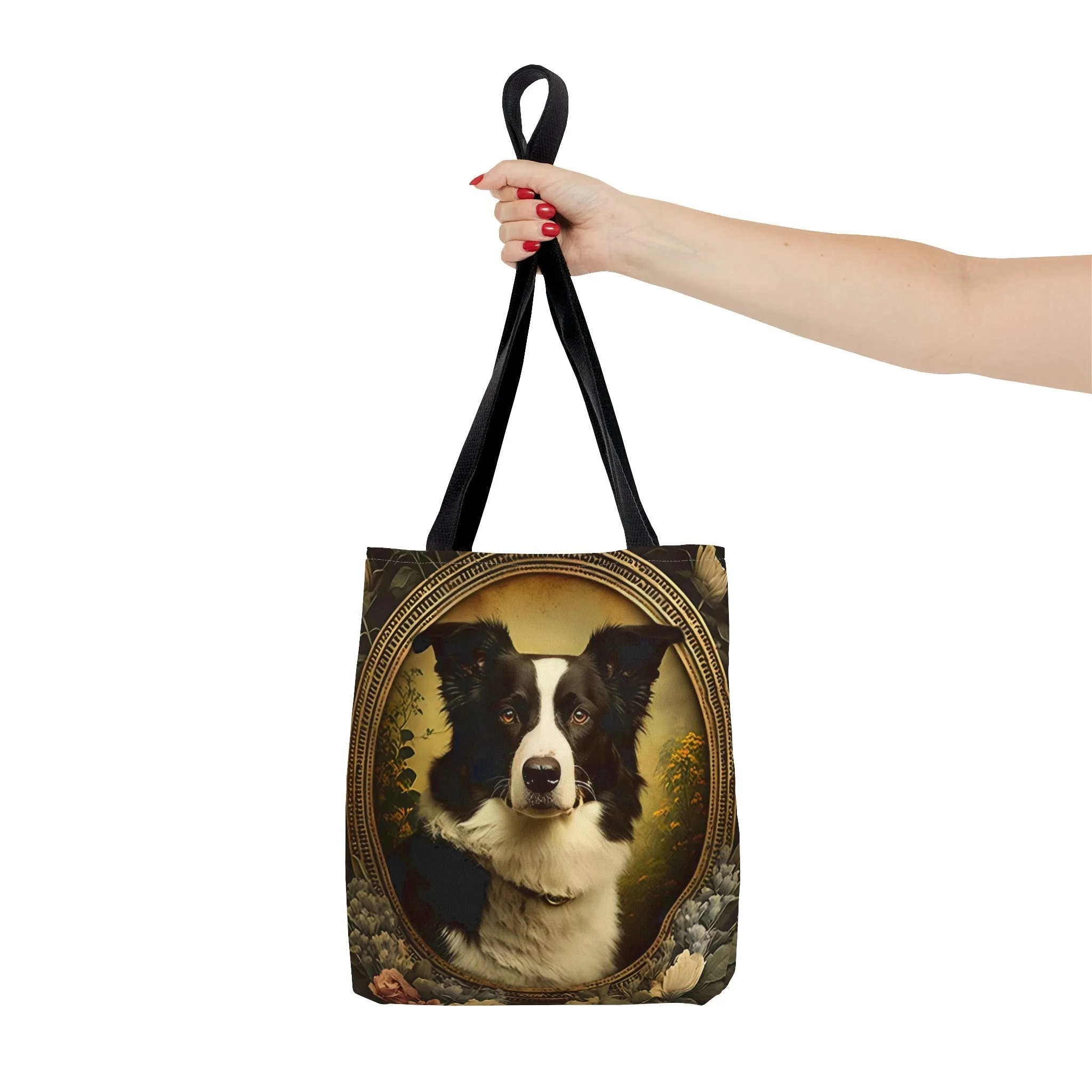 Vintage Art Nouveau Border Collie Tote Bag