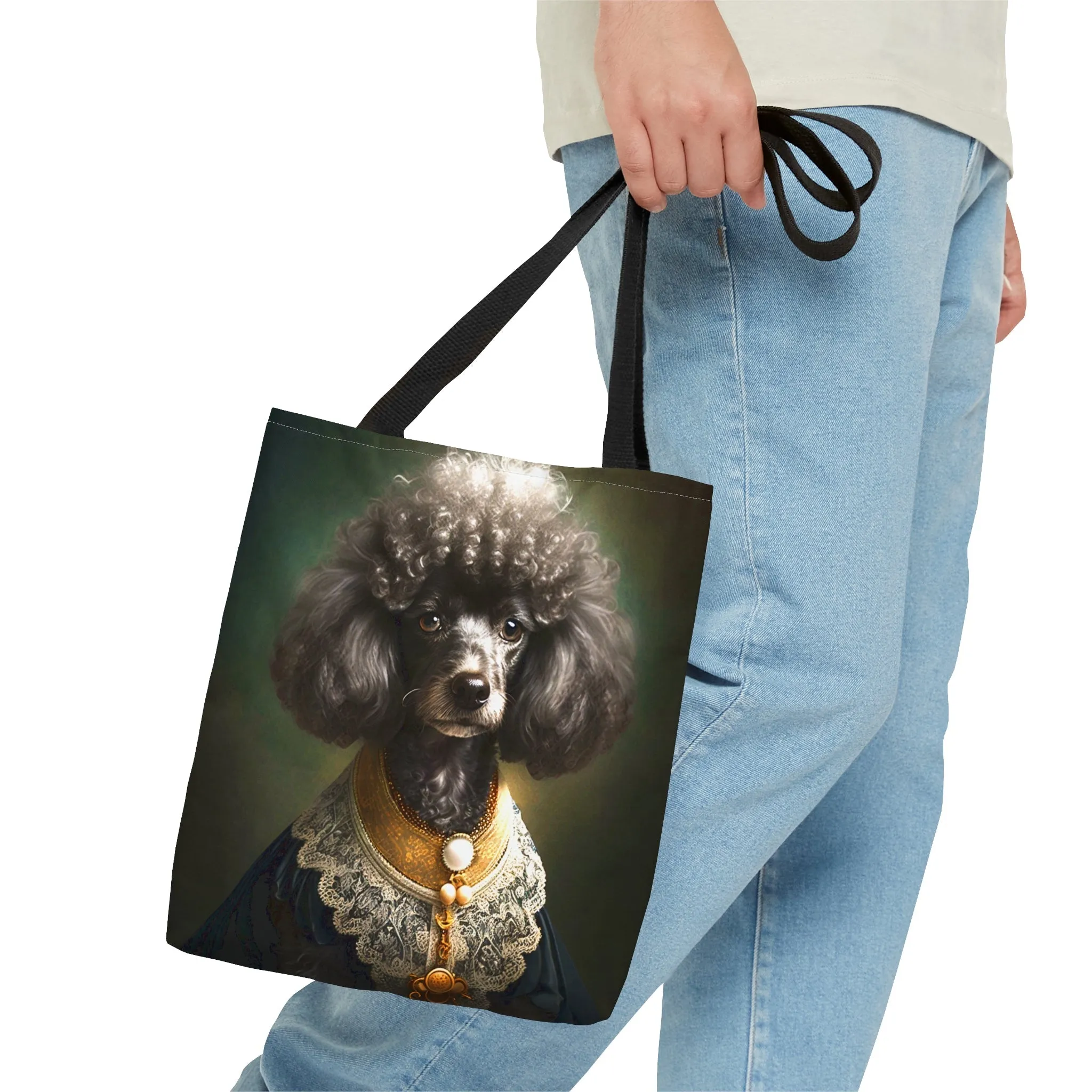 Vintage Victorian Poodle Bonnet Portrait Tote Bag