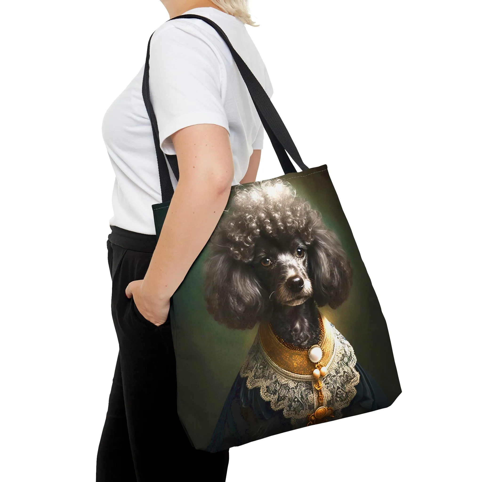 Vintage Victorian Poodle Bonnet Portrait Tote Bag