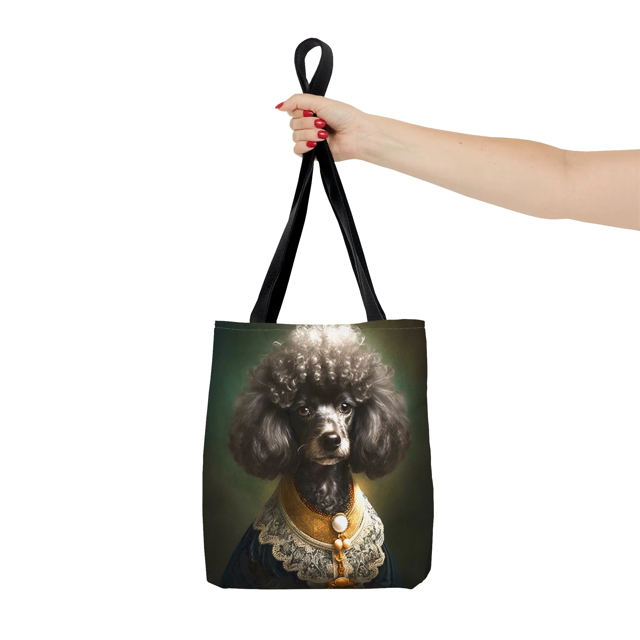 Vintage Victorian Poodle Bonnet Portrait Tote Bag