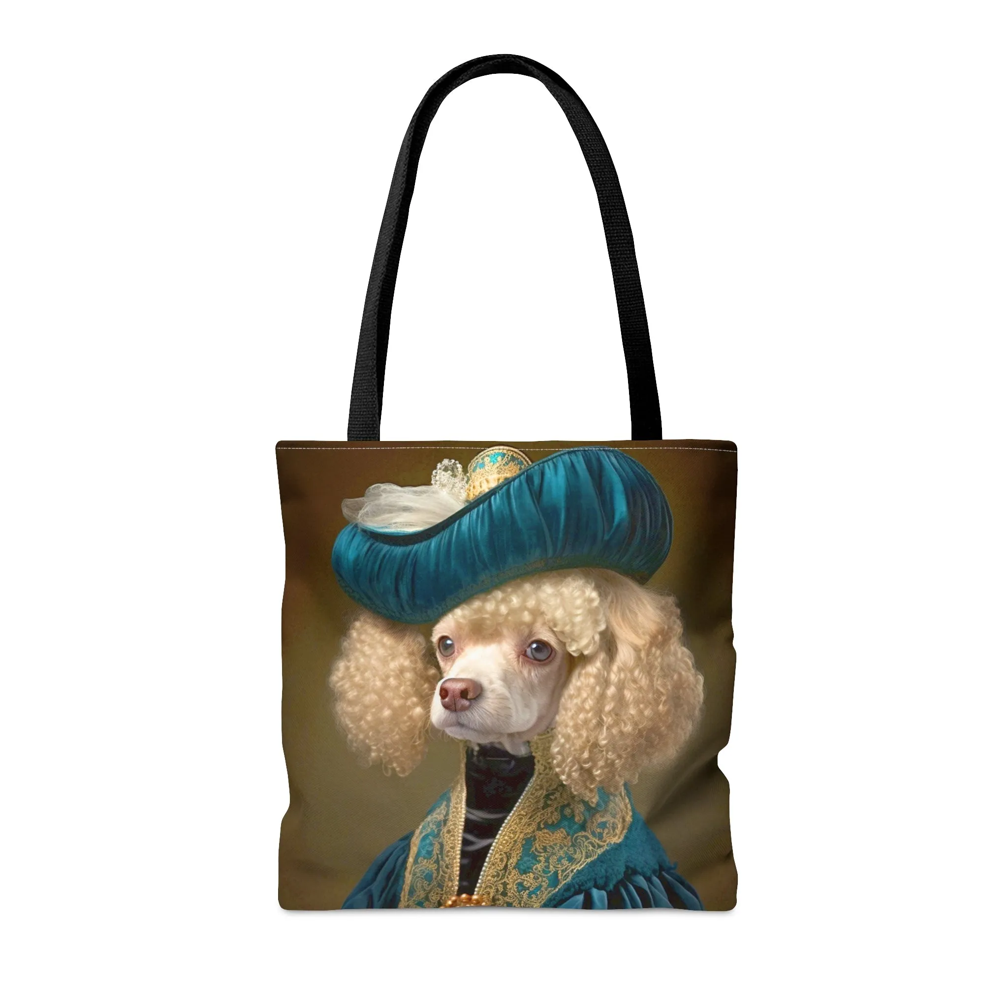 Vintage Victorian Poodle with Hat Portrait Tote Bag