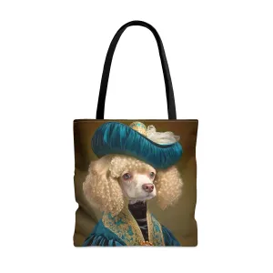 Vintage Victorian Poodle with Hat Portrait Tote Bag