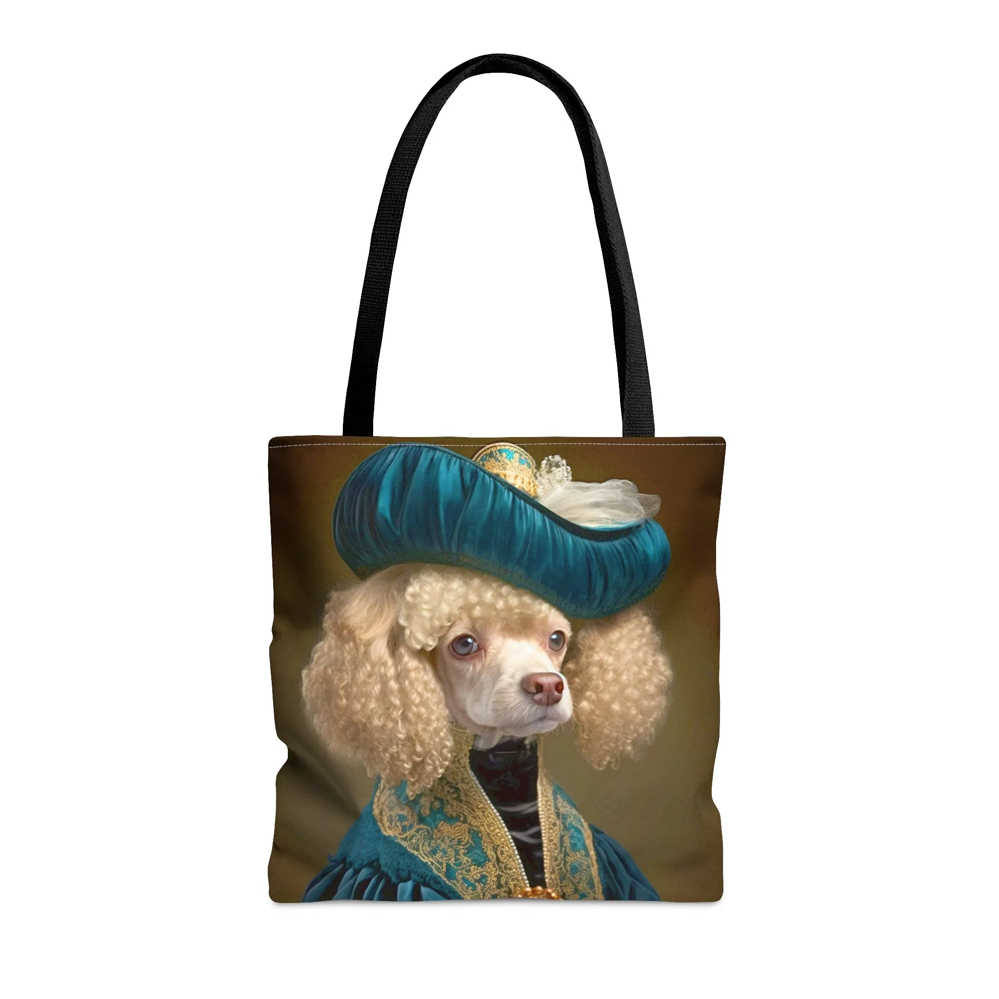 Vintage Victorian Poodle with Hat Portrait Tote Bag