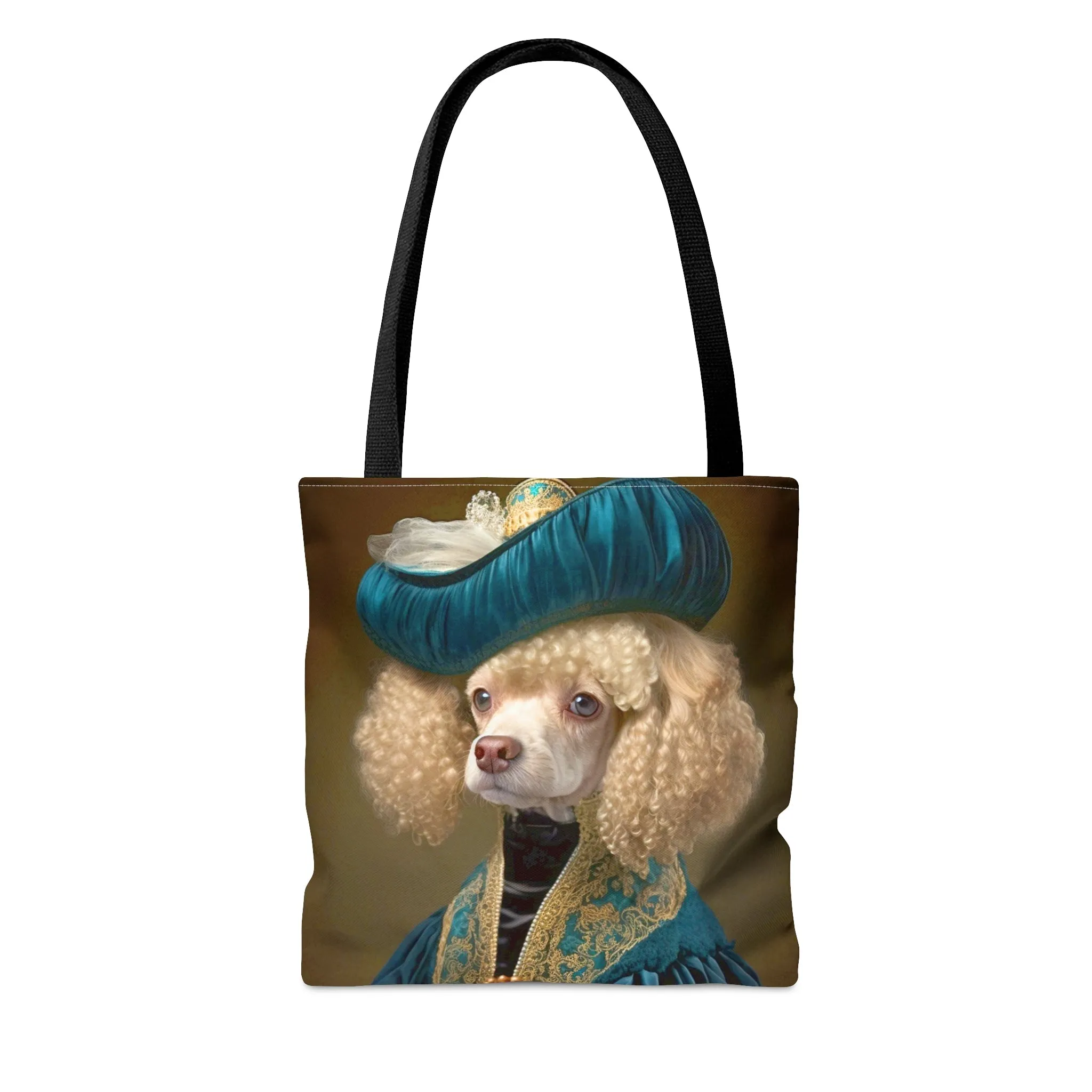 Vintage Victorian Poodle with Hat Portrait Tote Bag