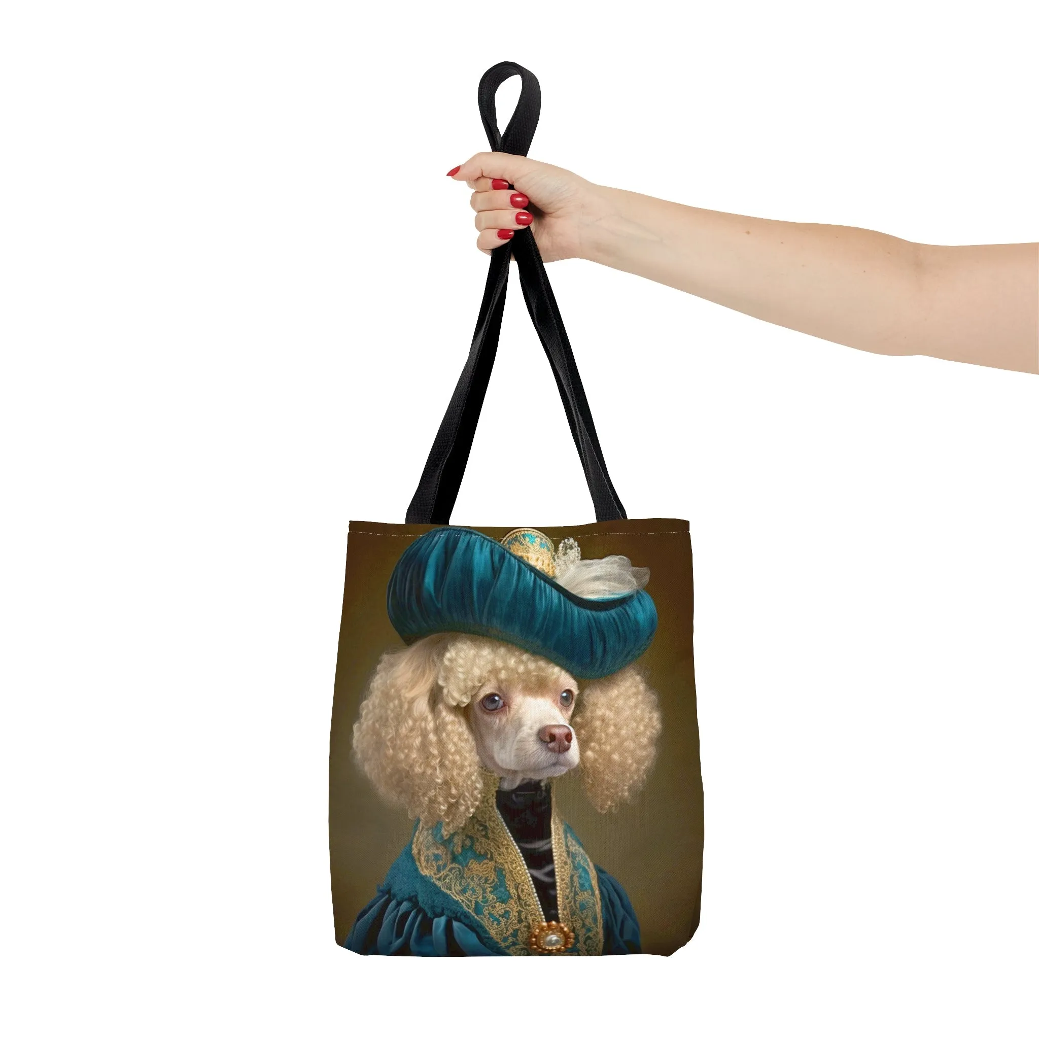 Vintage Victorian Poodle with Hat Portrait Tote Bag