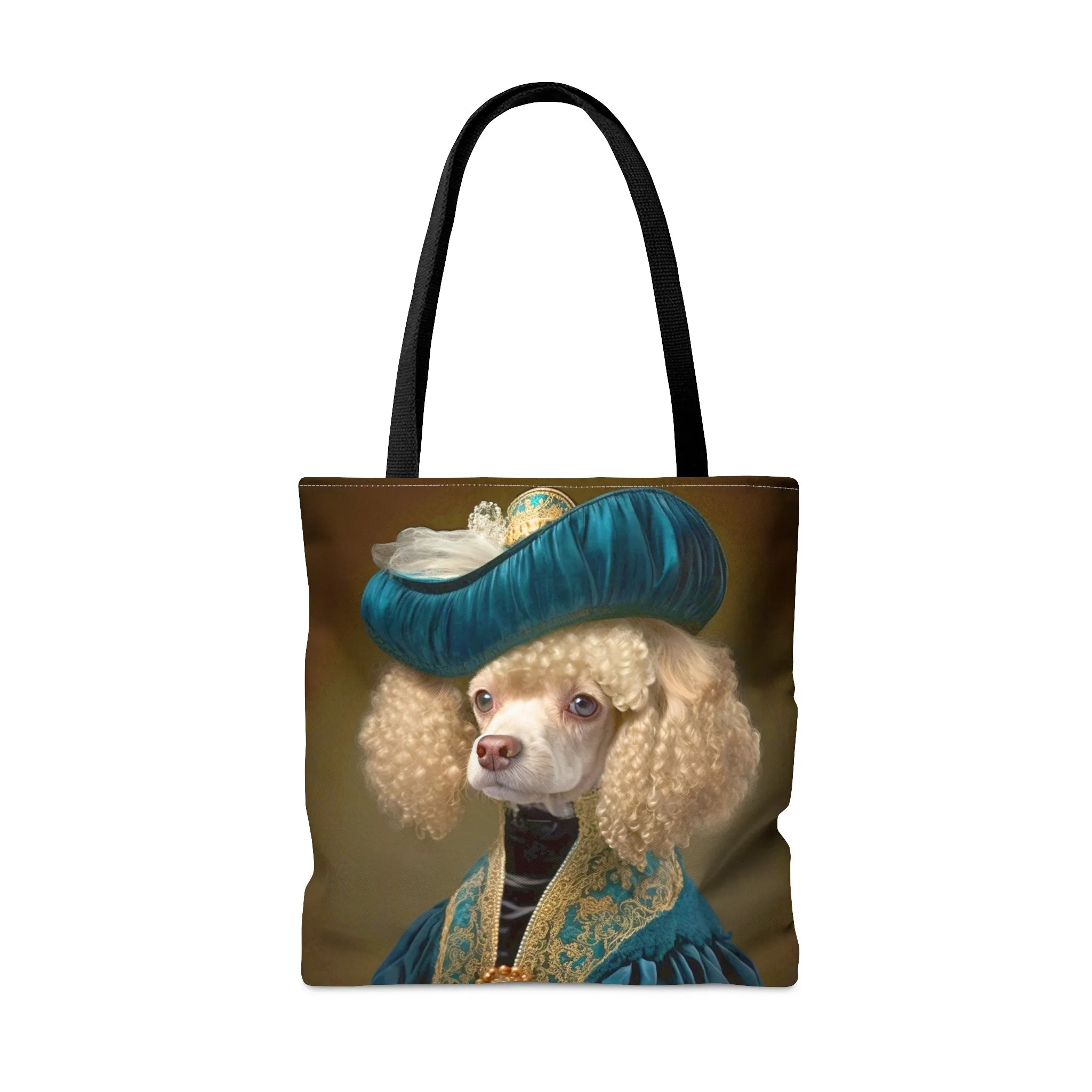 Vintage Victorian Poodle with Hat Portrait Tote Bag