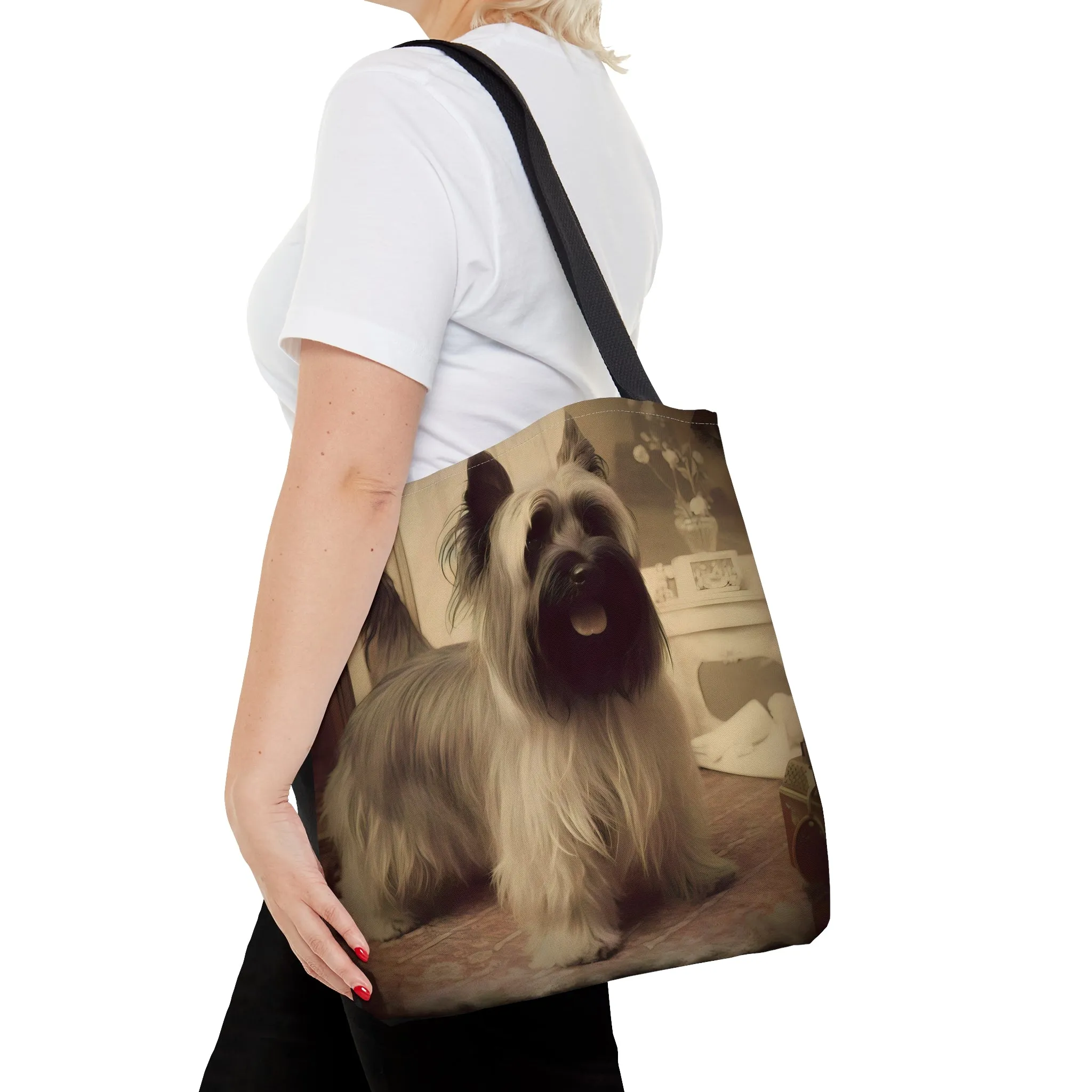 Vintage Victorian Skye Terrier Tote Bag