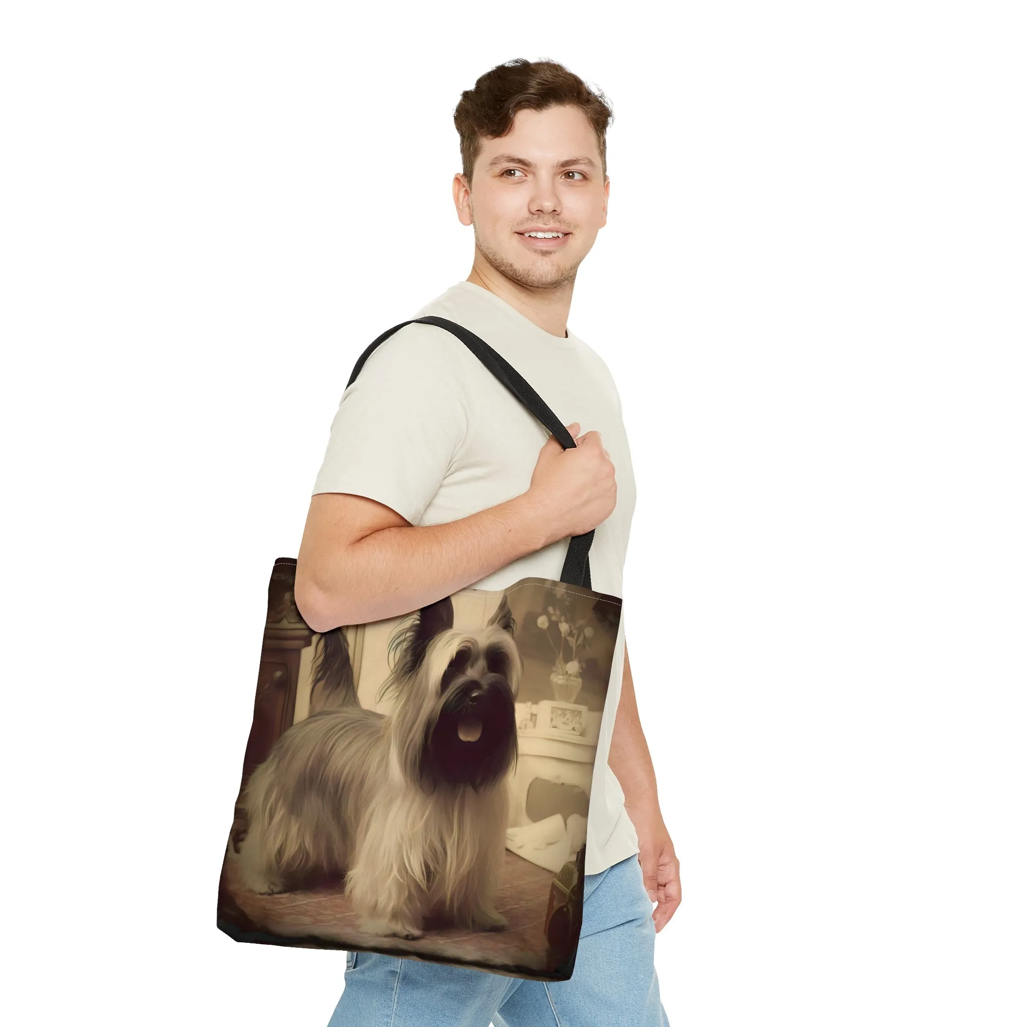 Vintage Victorian Skye Terrier Tote Bag