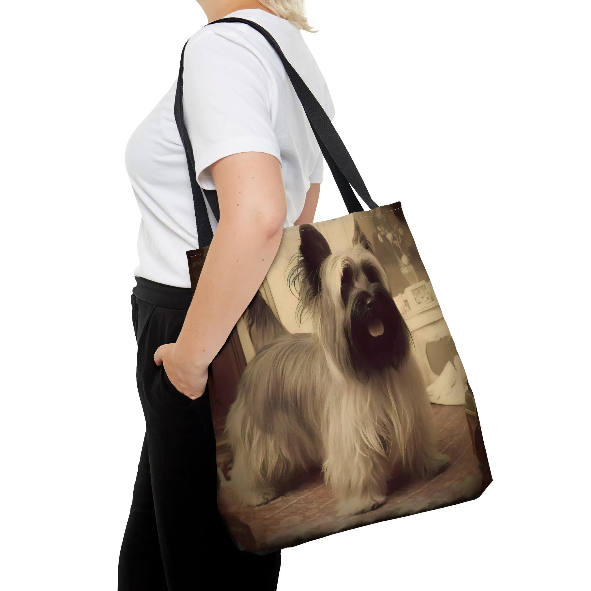 Vintage Victorian Skye Terrier Tote Bag