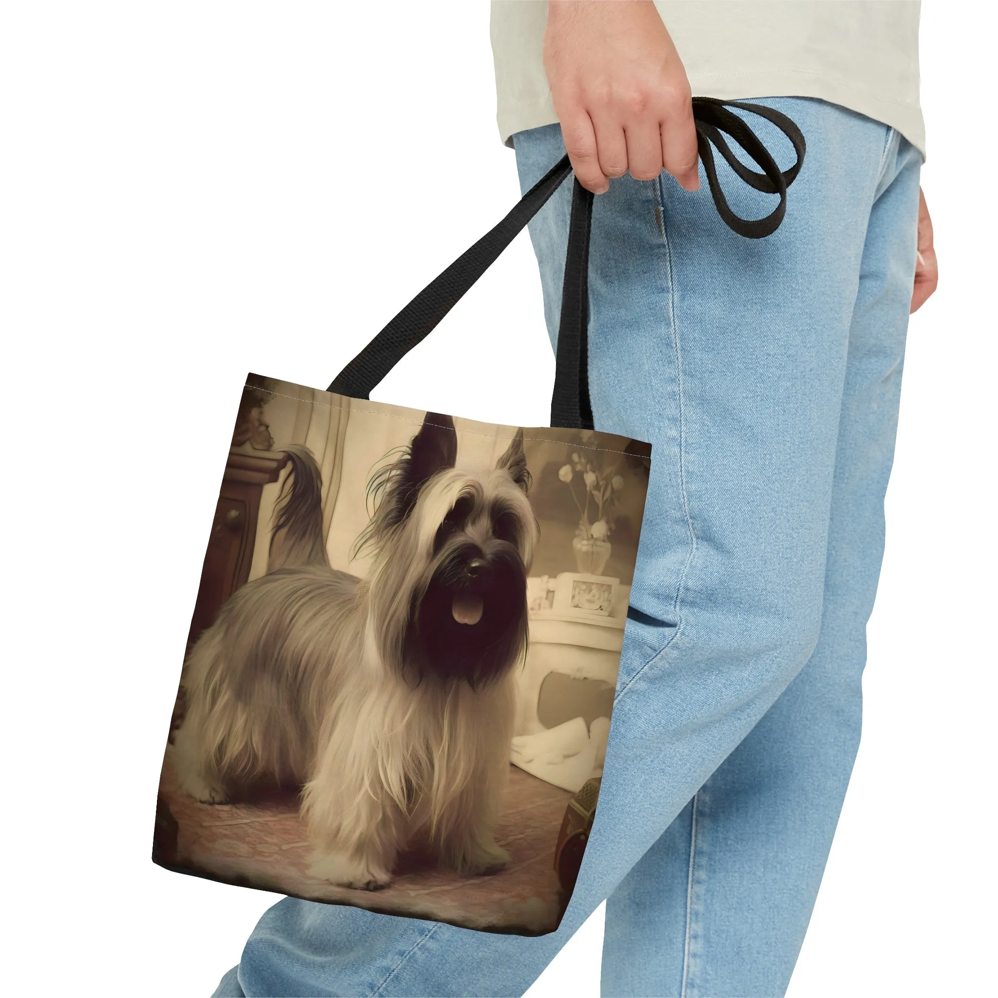 Vintage Victorian Skye Terrier Tote Bag