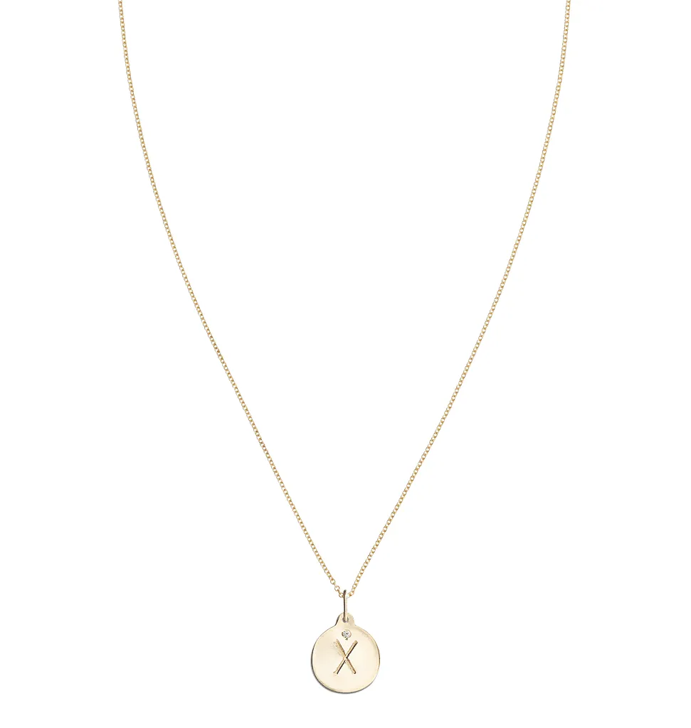 X Alphabet Charm With Diamond