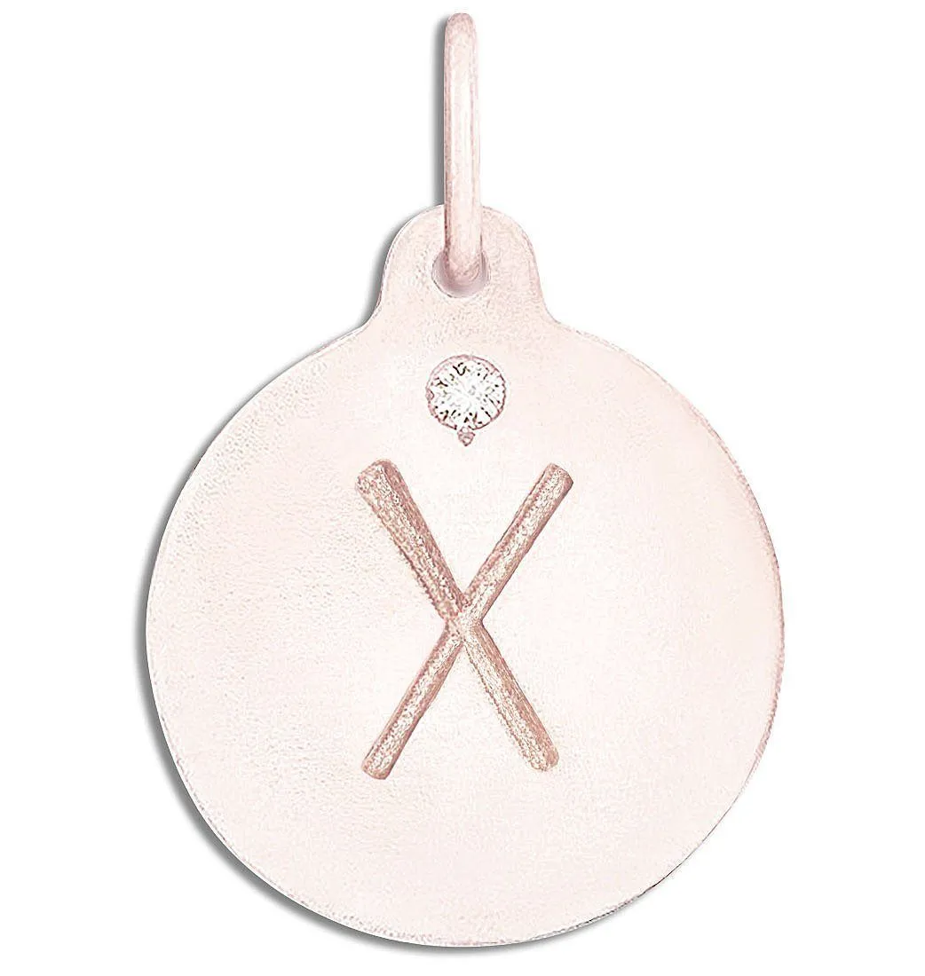 X Alphabet Charm With Diamond