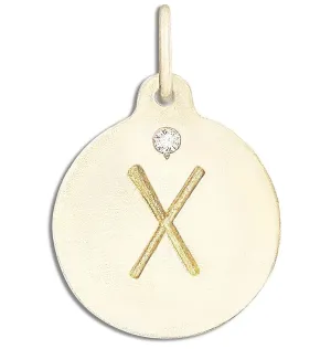 X Alphabet Charm With Diamond